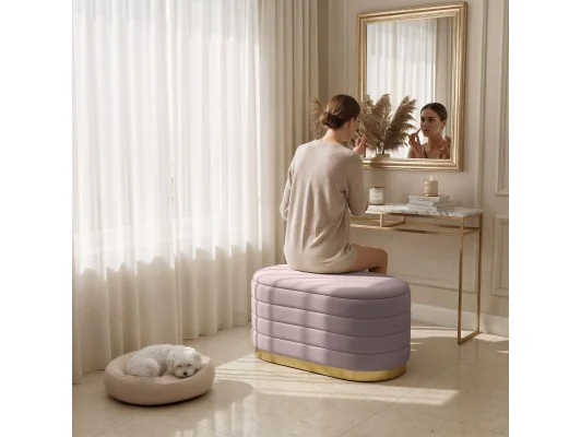 Pufa Bella Przygaszony Róż