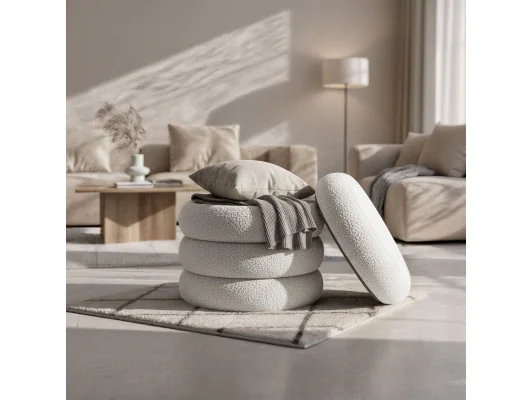 Pufa Snuggo Mglista Biel