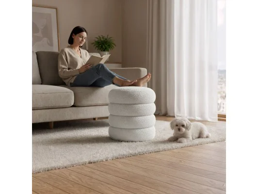 Pufa Snuggo Mglista Biel