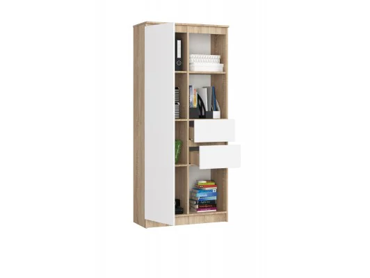 Zobacz Regał R15 R80 1D 2Sz Clp Pk Sonoma / Biały Regał R15 R80 1D 2Sz Clp Pk Sonoma / Biały