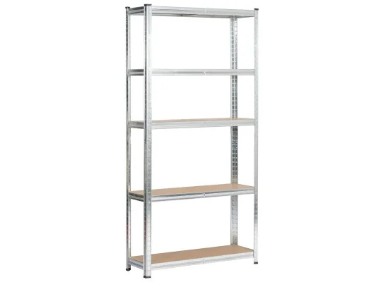 2X Regał Metalowy 90X30X180 Srebrny