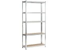 2X Regał Metalowy 90X30X180 Srebrny