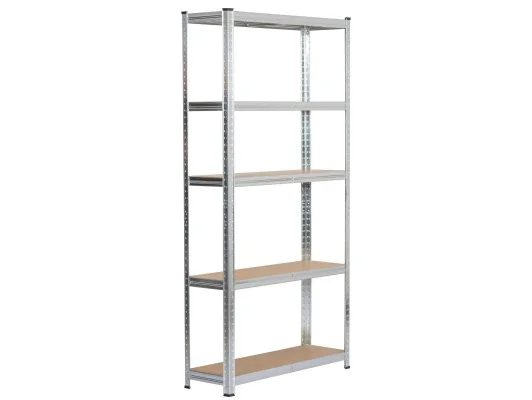 2X Regał Metalowy 90X30X180 Srebrny