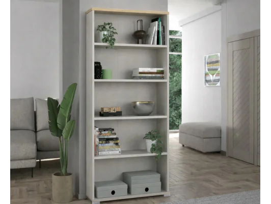 Zobacz Nowoczesny regał na książki MONTANA – otwarty z półkami – funkcjonalny i stylowy kaszmir/ dąb cremona Nowoczesny regał na książki MONTANA – otwarty z półkami – funkcjonalny i stylowy kaszmir/ dąb cremona