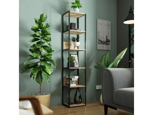 Regał Industrialny 400 Czarny/dąb Sonoma