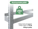 Regał Na Opony Metalowy Garażowy 120 Cm 3 Półki 120X40X180 Galwanizowany Srebrny