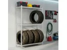 Regał Na Opony Metalowy Garażowy 120 Cm 3 Półki 120X40X180 Galwanizowany Srebrny