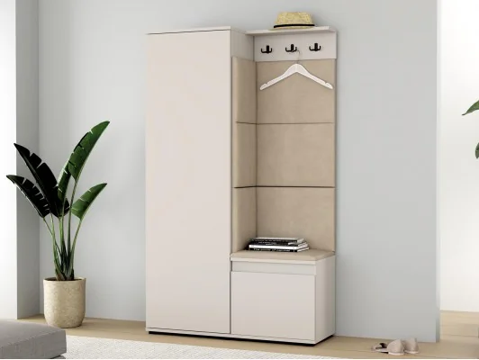 Garderoba przedpokój szafa panele NEVADA 104 Kaszmir, panele tapicerowane beżowe