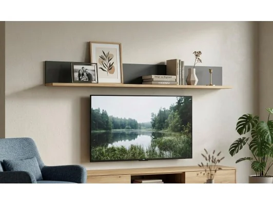 Zobacz Półka ścienna Montana 140 cm – dąb craft/ czarny, loft, pojemna na akcesoria Półka ścienna Montana 140 cm – dąb craft/ czarny, loft, pojemna na akcesoria