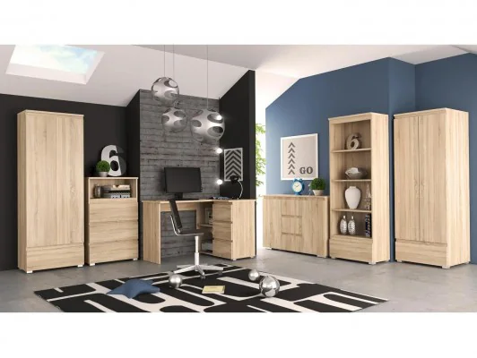 Funkcjonalny tani zestaw mebli do pokoju młodzieżowego NEO 02 sonoma