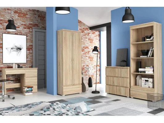 Funkcjonalny tani zestaw mebli do pokoju młodzieżowego NEO 03 sonoma