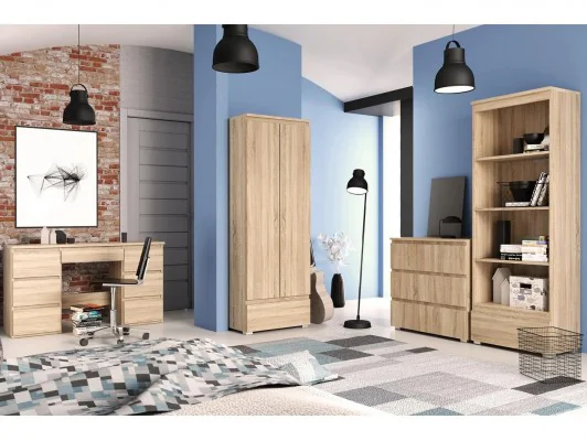 Funkcjonalny tani zestaw mebli do pokoju młodzieżowego NEO 05 sonoma