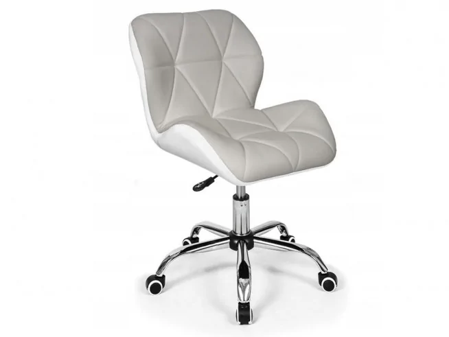 Designerski fotel biurowy obrotowy FTR 3 biały, szary
