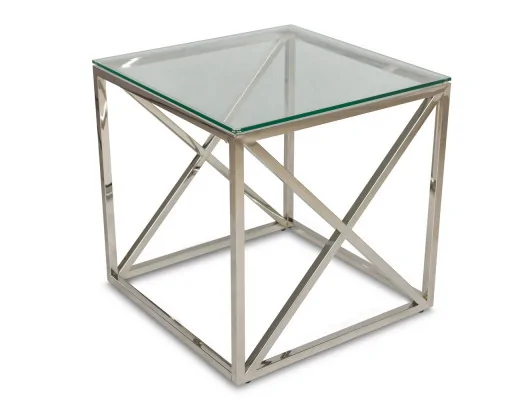 Zobacz Szklany stoliczek Nelja Srebrny glamour Szklany stoliczek Nelja Srebrny glamour