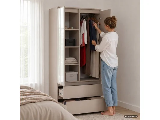 Szafa S90 2D 2Sz Clp Pk Lustro Kaszmir