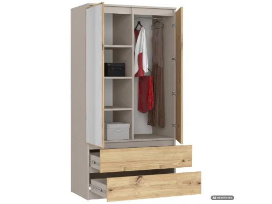 Szafa S90 2D 2Sz Clp Pk Lustro Kaszmir / Dąb Artisan