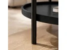 Stolik Kawowy Loftowy Cortado 90 Cm Owalny Z Półką Czarny Czarne Nogi