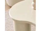 Stolik Kawowy Nowoczesny Cube 41 Cm Kremowy Z Podwójną Cylindryczną Podstawą