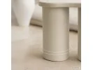 Stolik Kawowy Nowoczesny Cube 41 Cm Kremowy Z Podwójną Cylindryczną Podstawą
