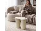 Stolik Kawowy Nowoczesny Cube 41 Cm Kremowy Z Podwójną Cylindryczną Podstawą