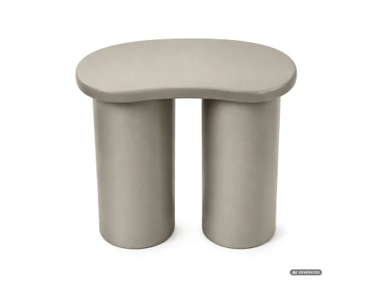Stolik Kawowy Nowoczesny Cube 41 Cm Szary Z Podwójną Cylindryczną Podstawą