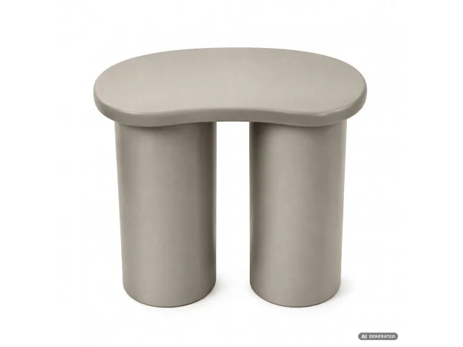 Stolik Kawowy Nowoczesny Cube 41 Cm Szary Z Podwójną Cylindryczną Podstawą