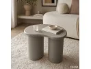 Stolik Kawowy Nowoczesny Cube 41 Cm Szary Z Podwójną Cylindryczną Podstawą