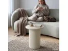 Stolik Kawowy Okrągły Mono 30 Cm Kremowy Na Cylindrycznej Podstawie