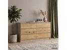 Komoda K140 6Sz Clp Pk Kaszmir / Dąb Artisan