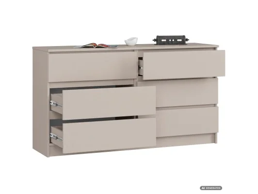 Komoda K140 6Sz Clp Pk Kaszmir