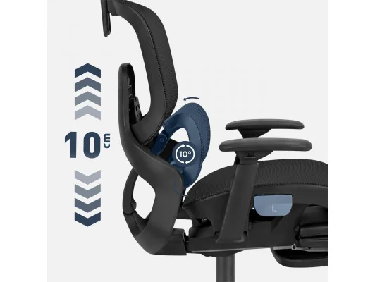 Fotel Ergonomiczny Z Podnóżkiem Expert 9.3 Black