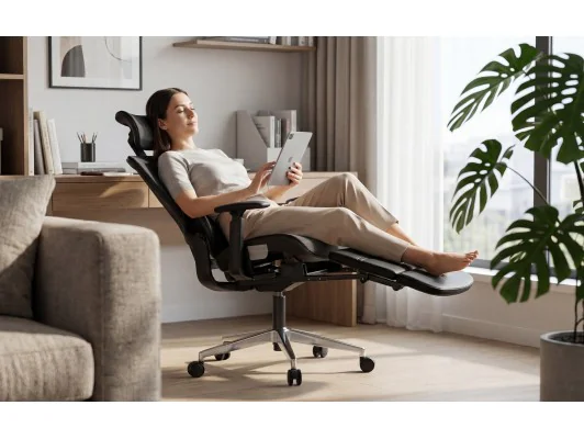 Fotel Ergonomiczny Z Podnóżkiem Expert 9.3 Black