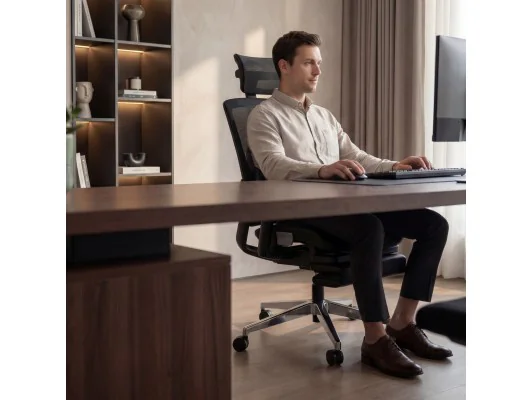 Fotel Ergonomiczny Z Podnóżkiem Expert 9.3 Black