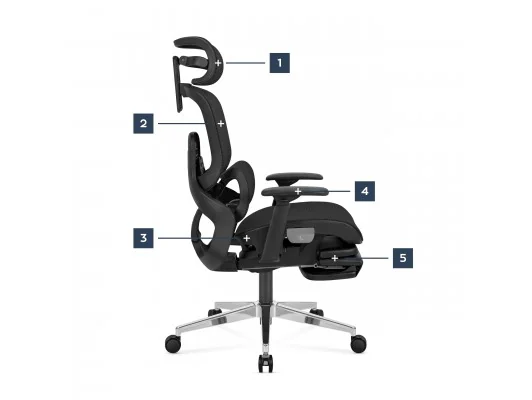 Fotel Ergonomiczny Z Podnóżkiem Expert 9.3 Black