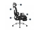 Fotel Ergonomiczny Z Podnóżkiem Expert 9.3 Black