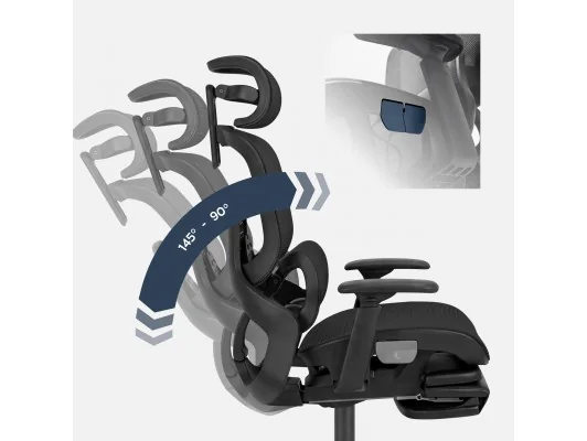 Fotel Ergonomiczny Z Podnóżkiem Expert 9.3 Black