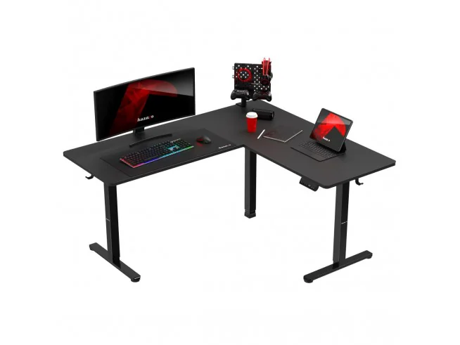 Biurko Gamingowe Narożne Elektryczne Hero 9.5 Black 160 Cm