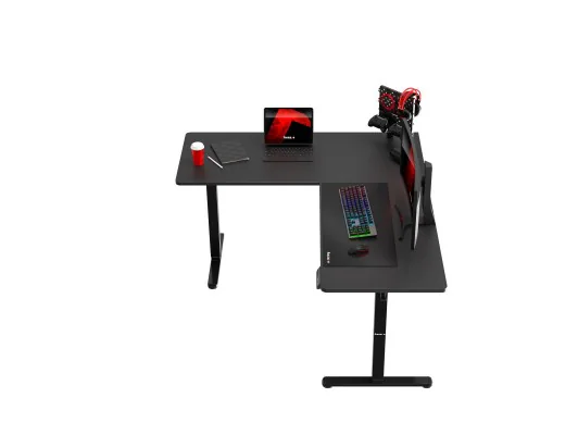 Biurko Gamingowe Narożne Elektryczne Hero 9.5 Black 160 Cm