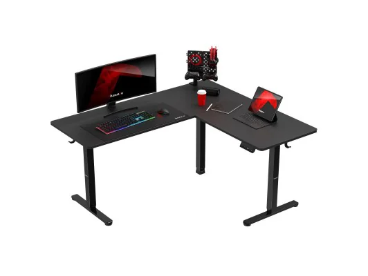 Biurko Gamingowe Narożne Elektryczne Hero 9.5 Black 160 Cm