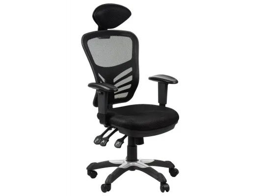 Wygodny fotel biurowy HG-0001H obrotowy czarny, szary
