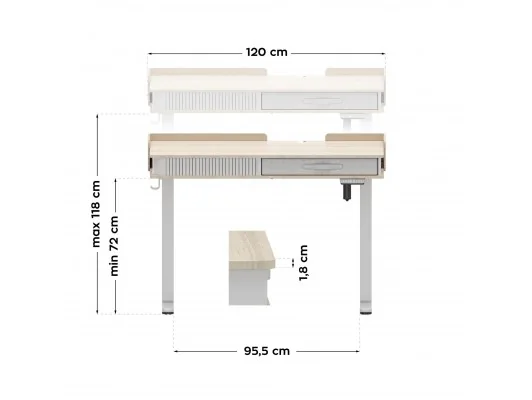 Biurko Elektryczne Leader 8.0 White 120 Cm