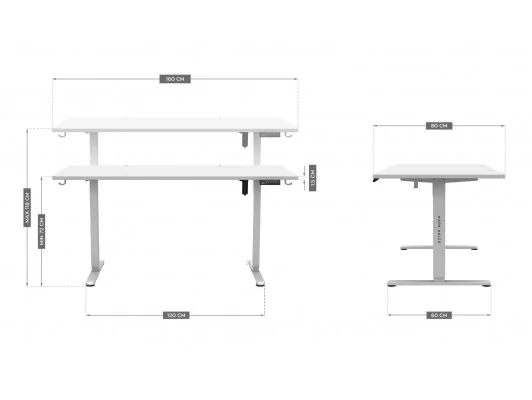 Biurko Elektryczne Leader 7.6 White 160 Cm