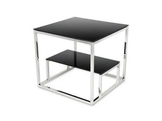 Zobacz Szklany Stoliczek Kawowy Stivar Srebrno-Czarny nowoczesny Szklany Stoliczek Kawowy Stivar Srebrno-Czarny nowoczesny