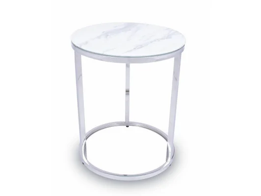 Zobacz Nowoczesny stoliczek Treze 45 marmurkowy Srebrny Nowoczesny stoliczek Treze 45 marmurkowy Srebrny