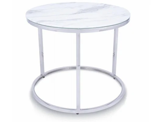 Zobacz Designerski stolik kawowy Treze 60 marmurkowy Srebrny Designerski stolik kawowy Treze 60 marmurkowy Srebrny