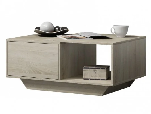 Designerska ława do salonu Alto biała, sonoma, wenge