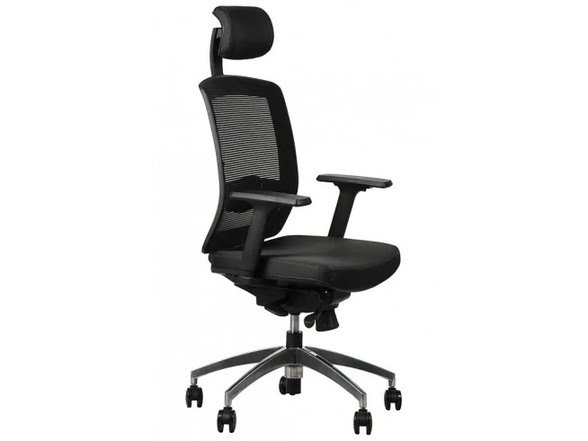 Nowoczesny fotel do biura GN-301/A z podstawą z aluminium czarny, szary, pomarańczowy