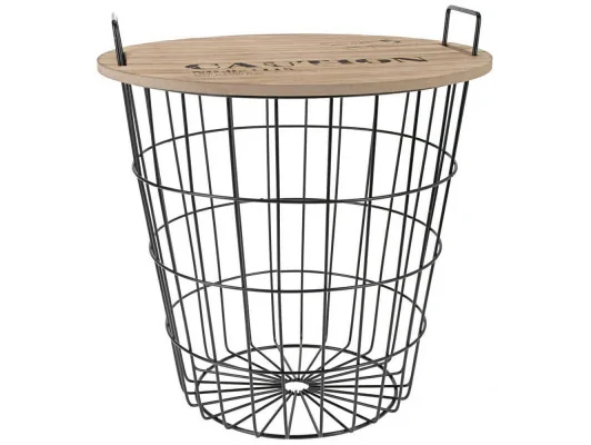 Zobacz Druciany stolik kawowy z uchwytami Oskar 40 cm Druciany stolik kawowy z uchwytami Oskar 40 cm