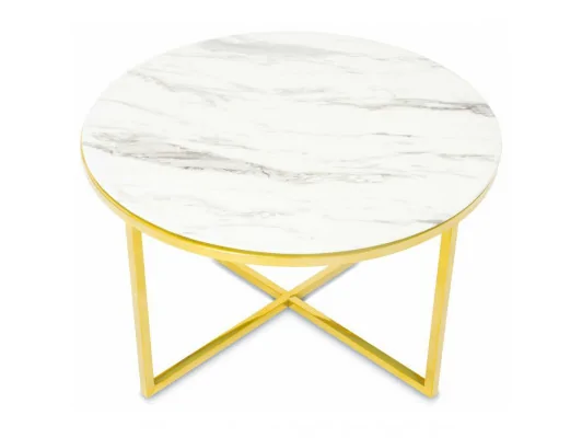 Zobacz Stolik kawowy Vertigo Złoto Biały 80 cm Stolik kawowy Vertigo Złoto Biały 80 cm