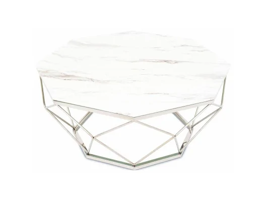 Stolik kawowy Volare Srebrno-Biały